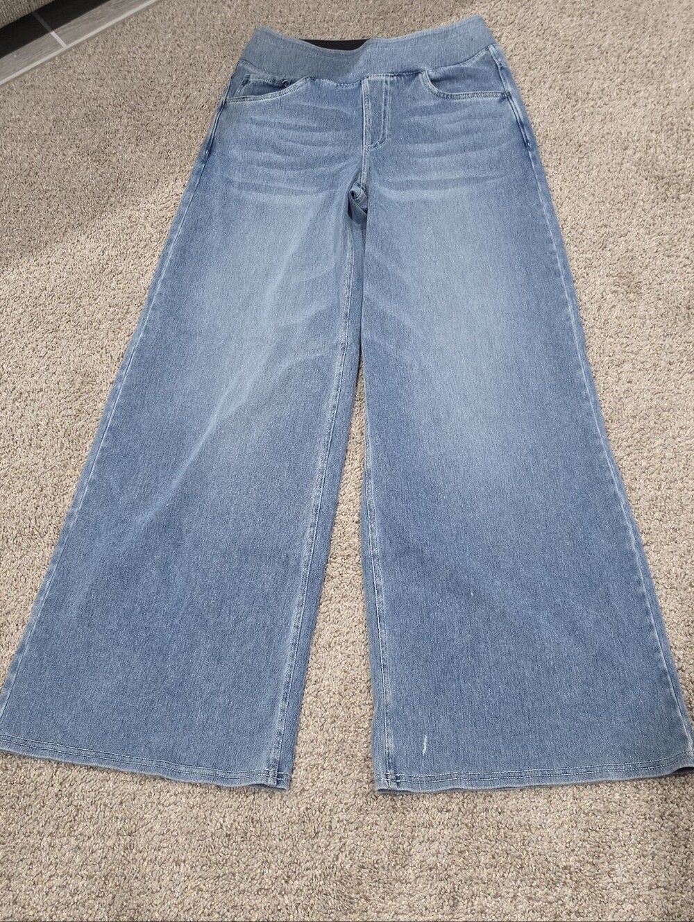Halara Flex High Waisted Pockets Baggy Wide Leg Washed Casual Jeans